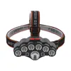 Linterna frontal USB superbrillante de luz fuerte 11 LED montada en la cabeza linterna portátil multifuncional para exteriores carga para correr de noche y ciclismo