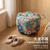 Nuevo taburete de cambio de zapatos de tela vintage para uso en el hogar en la sala de estar, taburete engrosado, taburete redondo, taburete bajo, taburete reposapiés para sofá, taburete de mesa de café