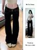Jeans reto de cintura baixa estilo retrô americano para mulheres, design solto de verão, caimento justo, não gruda nas pernas, modelador, calças compridas