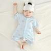 Mamelucos de Bebé para Verano, Delgados, Transpirables, de Manga Corta, Ropa sin Entrepierna para Niños y Niñas, Ropa de Recién Nacido, Ropa de Verano para Bebé