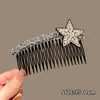 Peine de Inserción Inversa Estilo Coreano para Niños Clip para el Cabello con Pedrería de Lujo Ligero Estrella de Cinco Puntas Herramienta para Ordenar el Flequillo Suelto Pasador Accesorios para la Cabeza de Mujer