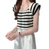 Chaleco sexy de hombros descubiertos con tiras cruzadas estilo coreano Ropa interior para mujer Camisola de moda estilo occidental Camiseta de punto a la moda para usar debajo