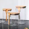 Frasco Sellado de Vidrio, Grado Alimenticio, con Tapa, para Almacenamiento en Cocina del Hogar, Especial para Bocadillos, Botella Vacía, Transparente, Frasco para Condimentos a Prueba de Humedad