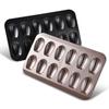 Forma de Chocolate de Aço Inoxidável com Revestimento Antiaderente de 12 Cavidades Forma de Lanche Forma de Bolo Francês