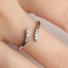 Anillo Abierto Ajustable de Plata con Cinta Cruzada de Amazon Moda Retro Fila de Diamantes y Circonita Venta al por Mayor