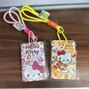 Portatarjetas deslizante Snoopy de comercio exterior, funda protectora linda de gato KT para tarjeta de acceso al campus y de autobús, cordón para tarjeta de acceso al metro