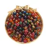 Cuentas Acrílicas Cepilladas de 8 mm Transparentes Coloridas Redondas Material para Bisutería DIY Cuentas Espaciadoras Retro Doradas