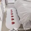 Tapete de Chão Desenho Animado Coreano Ins Tapete de Pé Absorvente de Água e Resistente a Manchas para Banheiro Cobertor Longo Imitação de Caxemira para Quarto ao Lado da Cama Tapete para Sala de Estar