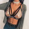 S0051 moda comercio exterior Europa y Estados Unidos sexy delgado lentejuelas letras elástico lencería femenina en stock toma real transfronterizo