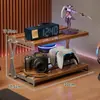 Soporte elevador para ordenador de escritorio, base elevadora para monitor, estante de almacenamiento multicapa, soporte para mando y auriculares para sala de juegos