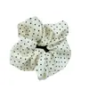 Scrunchie Retro Preto e Branco com Bolinhas Estilo Francês para Mulheres, Elástico para Coque, Faixa de Cabelo Elegante, Acessório de Cabelo Simples