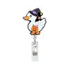 Clip de Crachá Acrílico Retrátil Rotativo de Enfermeira de Halloween Suporte de Identificação de Escritório para Equipe Médica Fivela de Puxar
