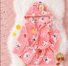 Camisón de franela para niños, pijama de forro polar coral grueso para niñas y niños, bata de baño para otoño e invierno, ideal para las cuatro estaciones.