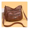 Bolso Nuevo Transfronterizo para Mujer de Cuero Suave Gran Capacidad Cruzado Bolso de Madre Multibolsillos Práctico Bolso de Hombro para Mujer