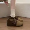 Zapatos de mujer retro, versátiles y cómodos sin cordones con bloques de color, nueva colección otoño 2026, con tacón oculto para mayor altura, suela suave y diseño de puntera profunda, adecuados para ir al trabajo