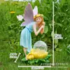 Nuevo producto transfronterizo: Adorno de resina con figura de niña hada flor luminosa alimentado por energía solar, estatua de jardín, decoración para plantas en maceta