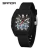 Reloj Juvenil Sanda Doble Zona Horaria Luminoso Multifuncional Unisex Electrónico Moda Tendencia Cronógrafo