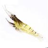 Camarão Isca 4cm com Anzol, Isca Camarão Artificial com Cheiro de Peixe, Isca Camarão Macio para Peixe Cabeça-de-Chumbo, Isca Camarão Macio