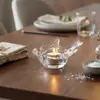 Suporte de Velas de Vidro Transparente Pássaro Estilo Nórdico Ornamento Jantar Romântico à Luz de Velas Foto Decoração de Mesa Adereços