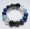Pulsera de Cristal de Aguamarina Blanca Natural Corazón Rojo del Hombre para Mujeres, Versátil y Realza la Tez Clara, Pulsera de Aguamarina de Alta Calidad al por Mayor