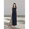 Elegante y Estiloso Vestido de Algodón y Lino con Cinturón para Mujer, Versátil para el Trabajo y el Uso Casual