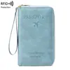 2026 Nuevo Modelo Porta Pasaporte Largo Rfid, Bolsa para Documentos de Almacenamiento de Boletos, Bolso de Pasaporte con Cremallera Multifuncional de Moda para Viaje