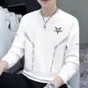 Sudadera para hombre, nuevo modelo de primavera y otoño, cuello redondo, corte holgado, engrosada, sin capucha, prenda para pullover, chaqueta de manga larga para hombre, versátil