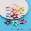 Estrella de Cinco Puntas con Puntos de Colores Pintada a Mano con Broche de Resorte Conector para Bolso Llavero Colgante Accesorio DIY