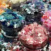 Nuevo Set de 6 Colores Espejo Gradiente Mariposa Destello Color Mixto Cáñamo Flotante Arena Movediza Lentejuela Forma Especial Joyería para Uñas de Manicura