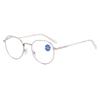 2022 Nuevas gafas de lectura anti-luz azul para damas, fabricantes al por mayor transfronterizos, gafas de lectura de metal con patas de resorte para mujeres, mujeres