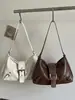 Bolso de Hombro Sólido Nuevo y Elegante para Mujer Otoño 2026, Personalizado, Minimalista, Texturizado, Moderno, Casual, Bolso Tote de Nicho
