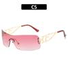 Nuevas gafas de sol conjoined huecas Y2K gafas de sol metálicas cóncavas transfronterizas gafas de sol sin montura para chicas populares 2023