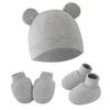 Comercio exterior europeo y americano gorro para llanta de recién nacido guantes antiarañazos cubrepiés gorro de bebé guantes de bebé cubrepiés juego de tres piezas 8327