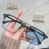 Gafas Cuadradas Fotocromáticas Anti-UV para PC, Tendencia en Tiktok, Bloqueo de Luz Azul, Adecuadas para Hombres y Mujeres, Se Pueden Adaptar con Lentes Graduados y Lentes Fotocromáticos