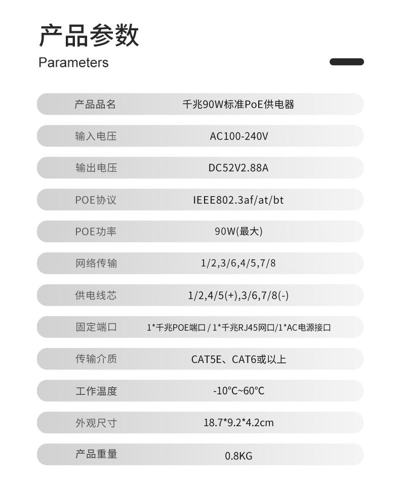 千兆POE供电器