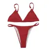 Transfronteiriço, novo estilo popular, maiô biquíni triângulo liso europeu e americano, moda praia feminina metálica