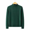 Nuevo Estilo Otoño/Invierno 2026 Suéter Sencillo de Color Sólido para Mujer con Cuello Alto Parcial, Suéter de Punto Trenzado, Top de Manga Larga