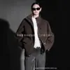 Nova Jaqueta Feminina 25 Outono e Inverno Exportação Feminina Lã Jaqueta Outwear Cor Lisa Zíper Bolso Grande com Aba Calça Gola Alta Jaqueta Casual