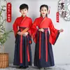 Traje Tradicional Chinês Hanfu Infantil para Meninos e Meninas, Roupa de Apresentação Estilo Chinês para Alunos do Ensino Fundamental