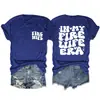 Esposa Ardiente en Mi Ardiente En Stock Casual Sencillo Estampado de Letras Camiseta para Mujer Exportación de Amazon Holgada Manga Corta