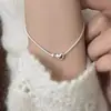 Cuentas Europeas y Americanas, Nuevo Pulsera con Forma de Corazón de Nicho Transfronterizo, Diseño Simple y Versátil de Amor, Pulsera de Hueso de Serpiente con Cuentas Redondas