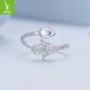 Anel Aberto Prata Ziyun Padrão Original Mão da Sorte de Fátima Tendência Europeia e Americana Anel de Cobre Opalino Banhado a Platina