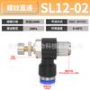Válvula de Mariposa Reguladora de Velocidad de Tubo de Aire Limitadora de Flujo Unidireccional Cilindro Sl4-M5/6-01/8-02/10-03 Conector Rápido Neumático
