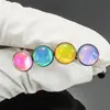 Aleación de Titanio F136 Estilo Goteo de Aceite Ojo Maligno Morado Piercing para Lengua 7mm Stud para Oreja Joyería Piercing