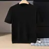 Nueva camiseta básica de punto de cachemira de otoño, moderna, suave, jersey de color liso, adecuada para negocios y desplazamientos, holgada y favorecedora para hombres