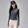 Conjunto de Yoga de Terciopelo Plus para Otoño e Invierno para Mujer, Cuello Alto con Cremallera, Ajuste Delgado, Manga Larga, Ropa de Fitness, Conjunto de Ropa Deportiva para Pilates