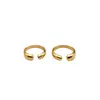 Ins estilo francés nicho irregular metal redondo simple anillo acero titanio chapado color oro 18K protección anillo de acero titanio