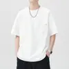 Camiseta de Color Sólido de Manga Corta para Hombre 2026 Nueva Moda de Verano Marca Holgada Transpirable Camiseta de Media Manga para Niños Tops Casuales