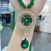 Nuevo Colgante de Collar de Ágata Verde Estilo Chino para Mujer Cadena Versátil de Moda de Gama Alta Accesorios de Ropa con Cuentas