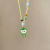Collar Colgante de Manzana Verde Fresca de Verano para Mujer, Diseño de Personalidad de Nicho, Ternura Infantil, Cadena Versátil para Clavícula